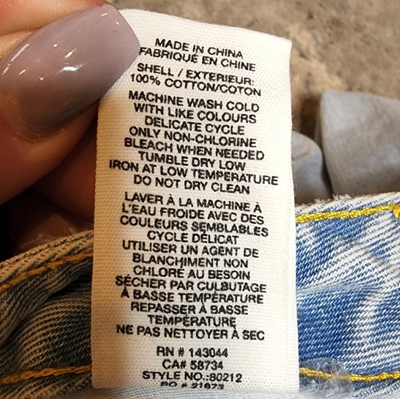 NWT AVEC LES FILLES straight leg highrise side slit light wash jeans size 29 (8) - Picture 10 of 16